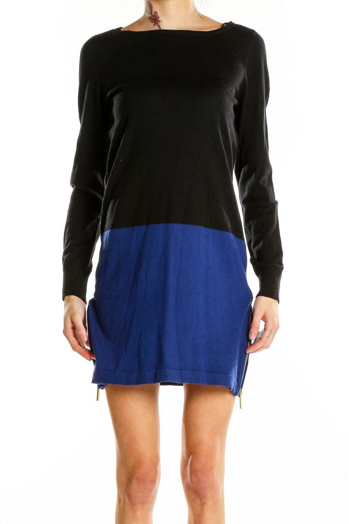 Black Blue Colorblock Dress