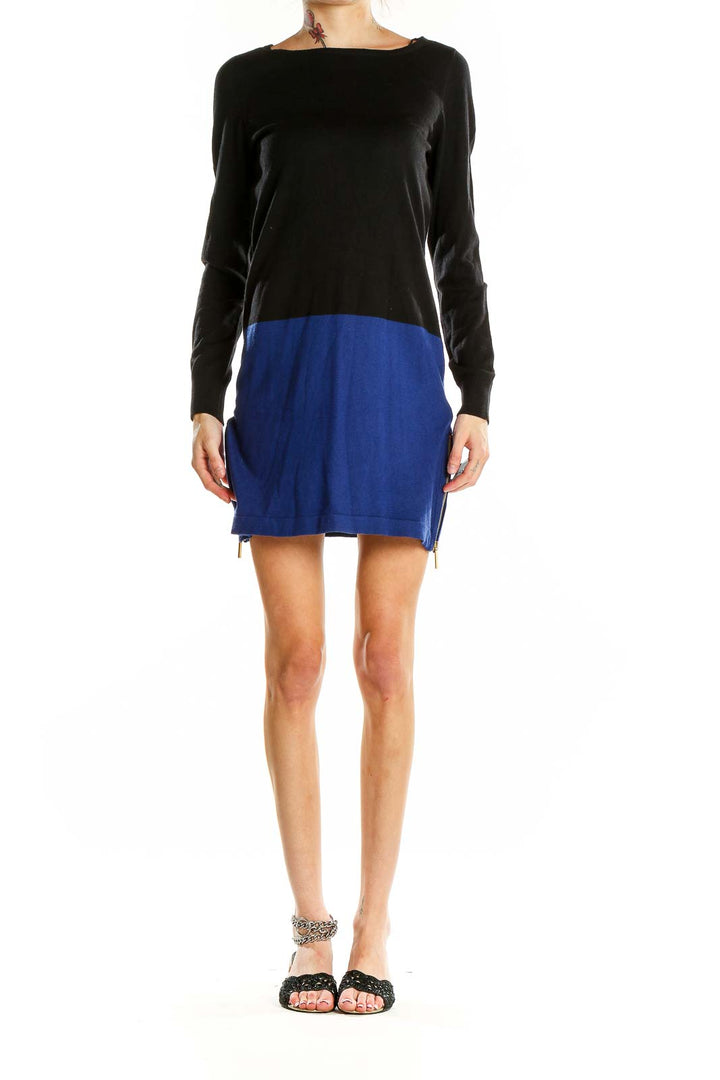 Black Blue Colorblock Dress