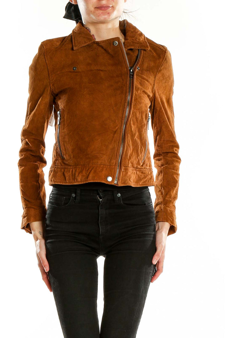 Brown Leather Motorcycle Jacket