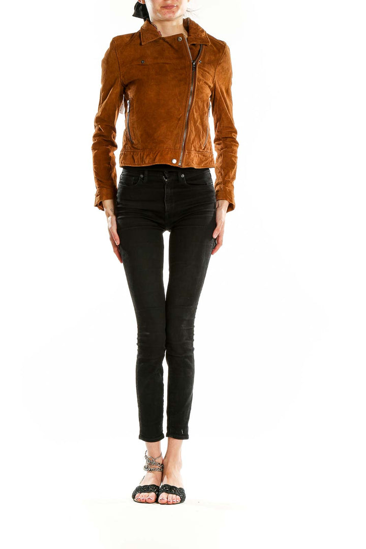 Brown Leather Motorcycle Jacket