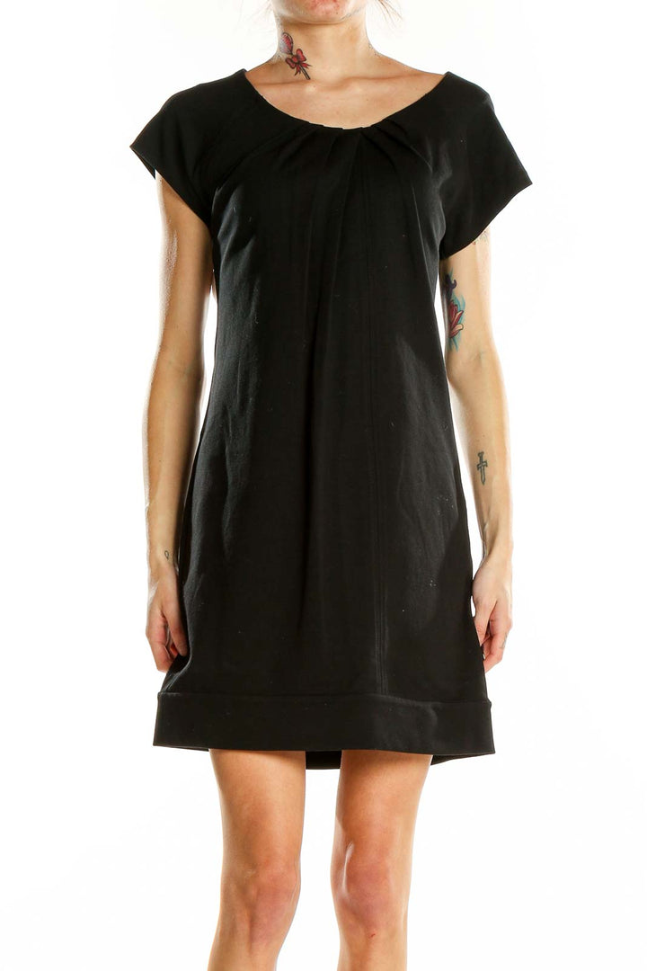 Black A-Line Shorts Sleeve Dress