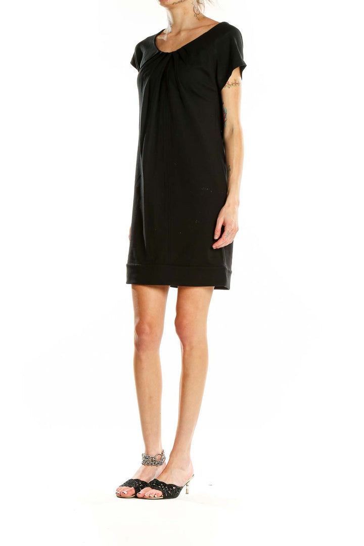 Black A-Line Shorts Sleeve Dress