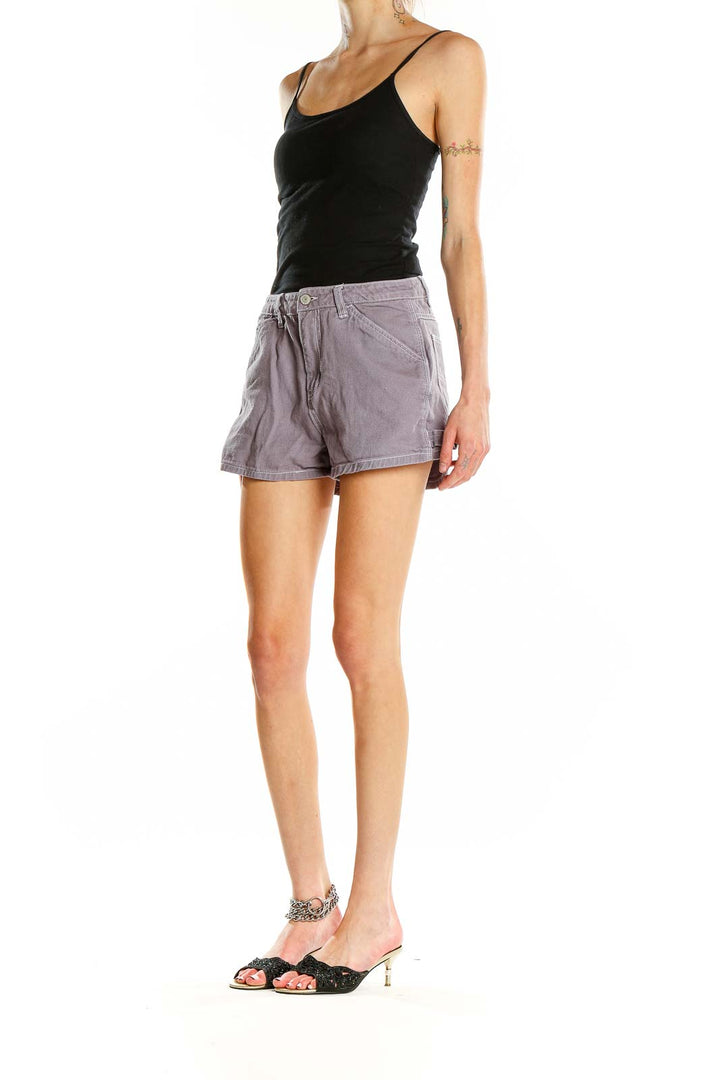 Front view of gray Dickies cotton shorts