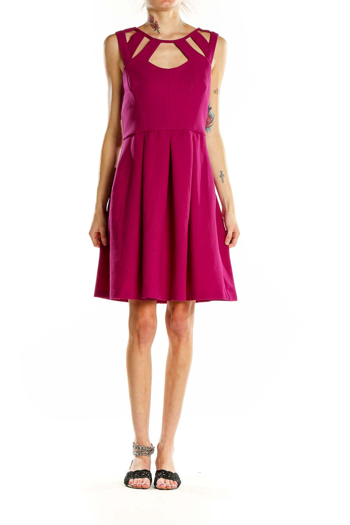 Pink Flare Keyhole Dress