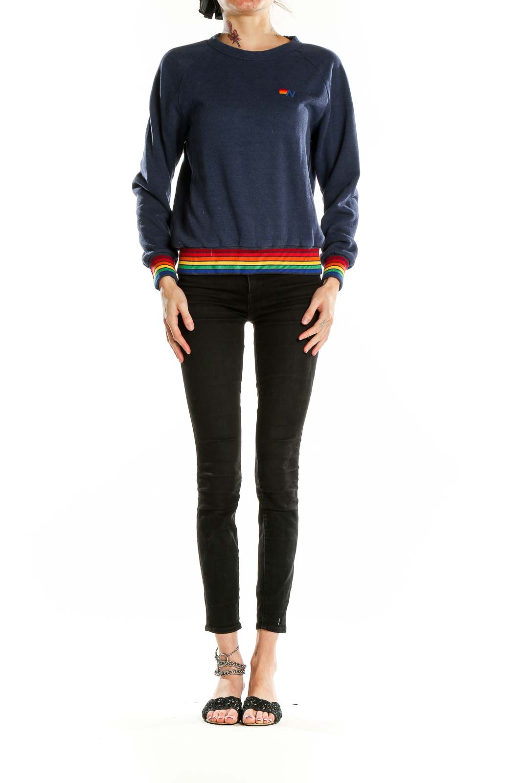 Blue Rainbow Trim Sweatshirt