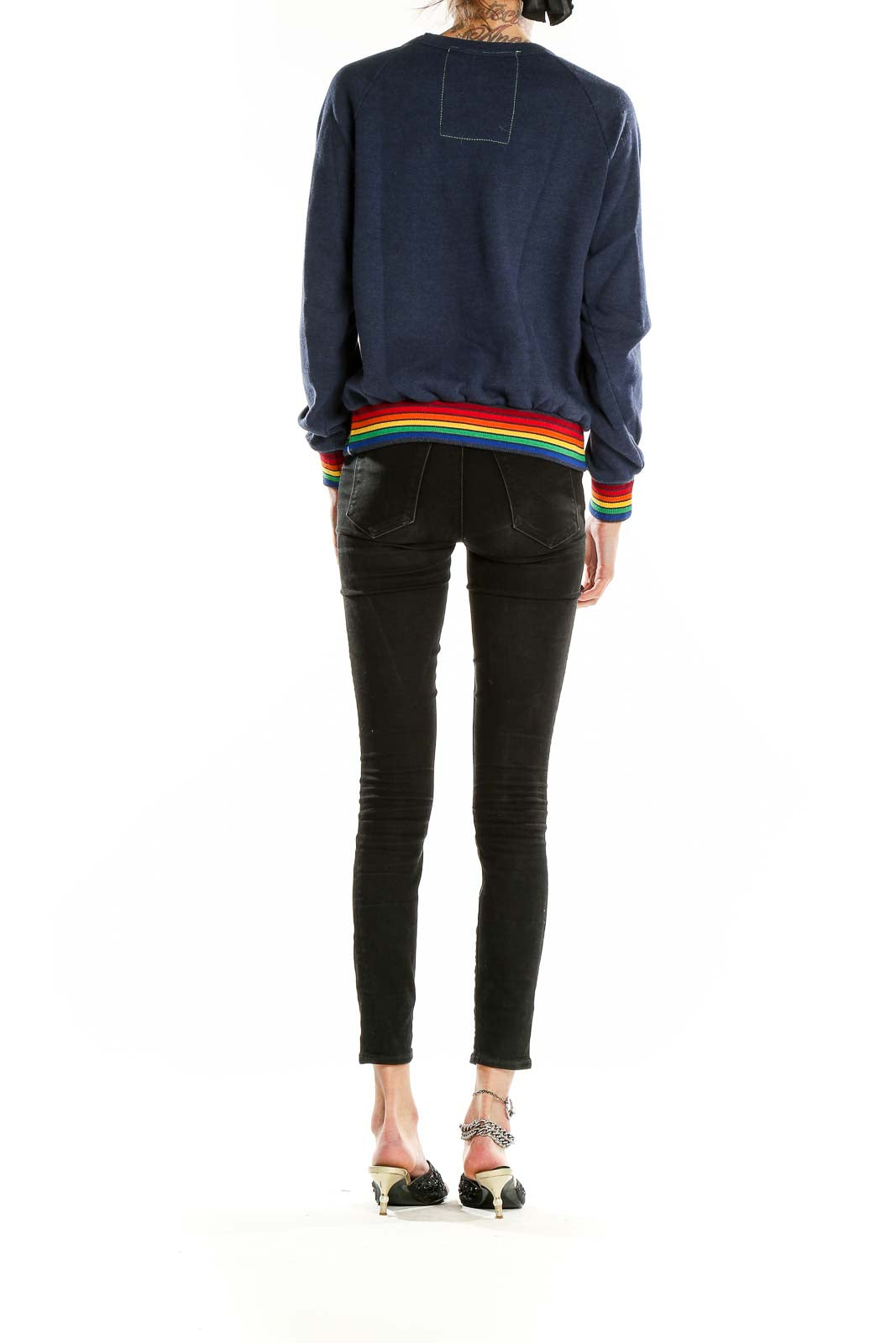 Blue Rainbow Trim Sweatshirt