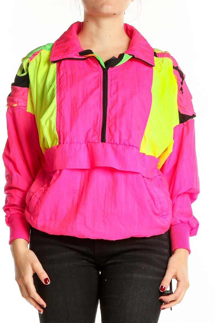 Pink Green Neon Vintage Windbreaker