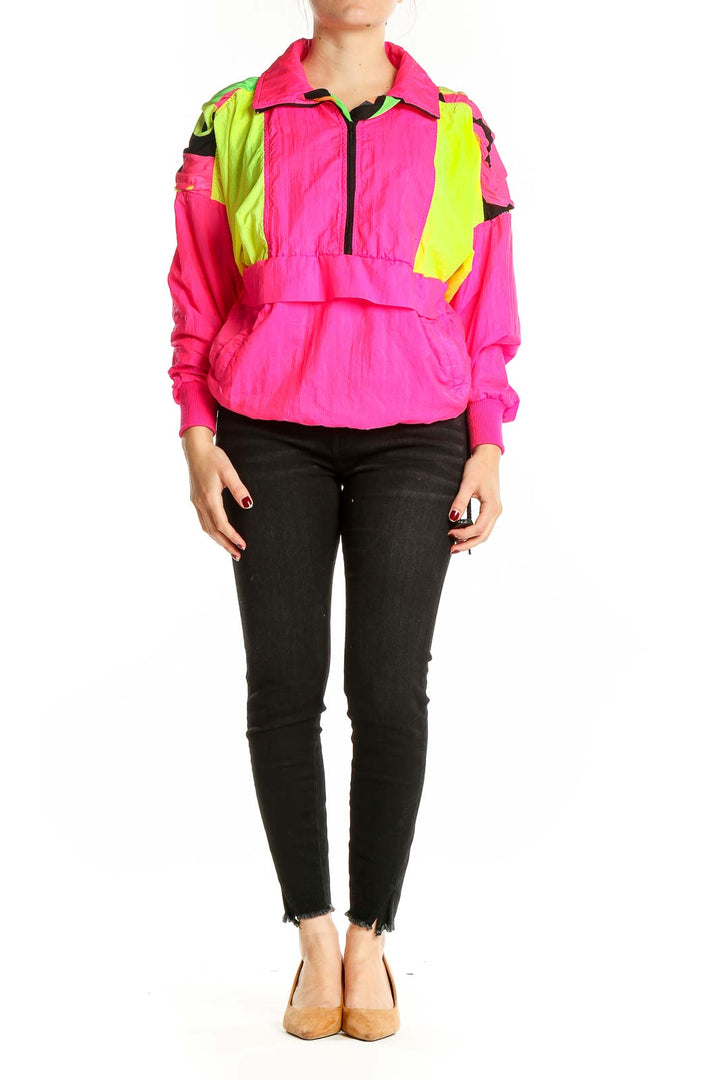 Pink Green Neon Vintage Windbreaker