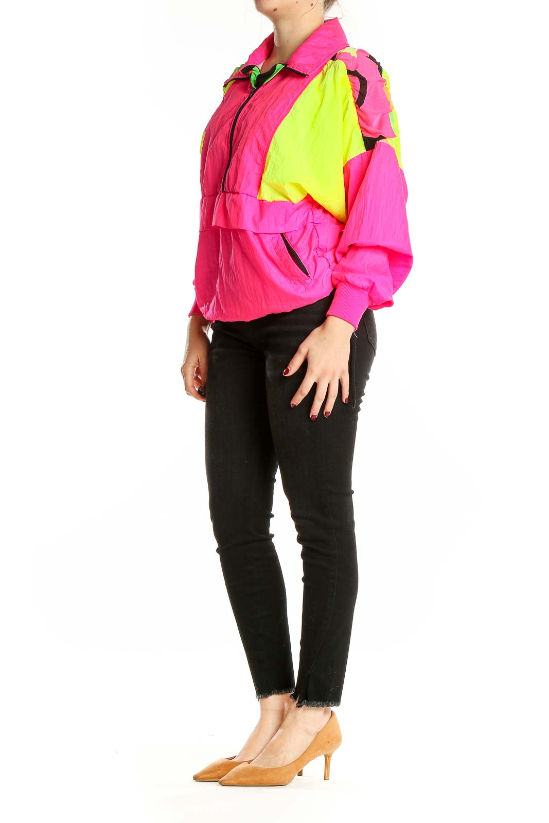 Pink Green Neon Vintage Windbreaker