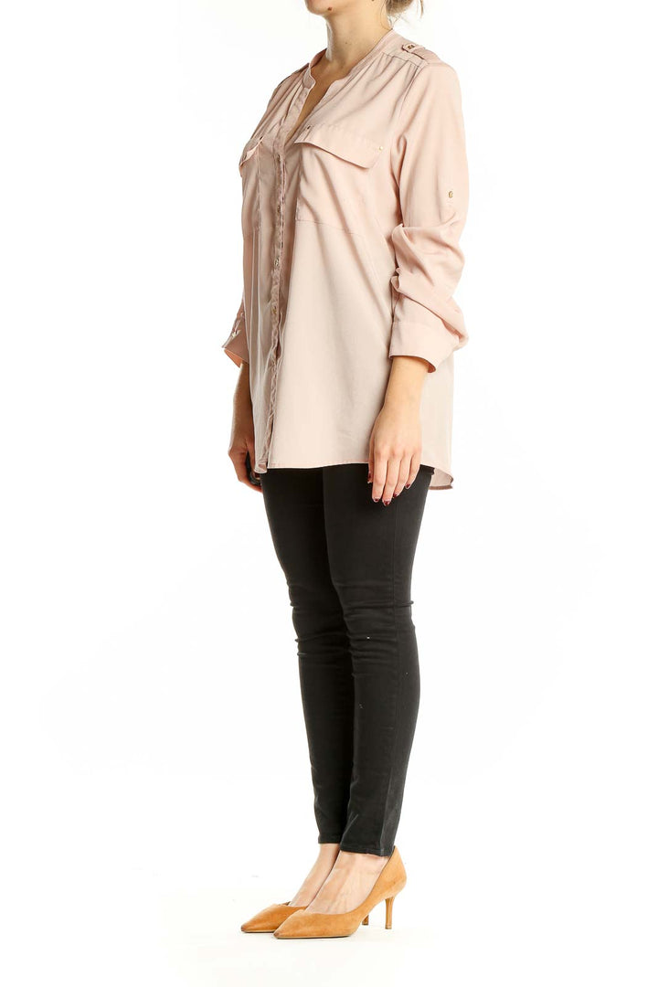 Pink Split Neck Shirt