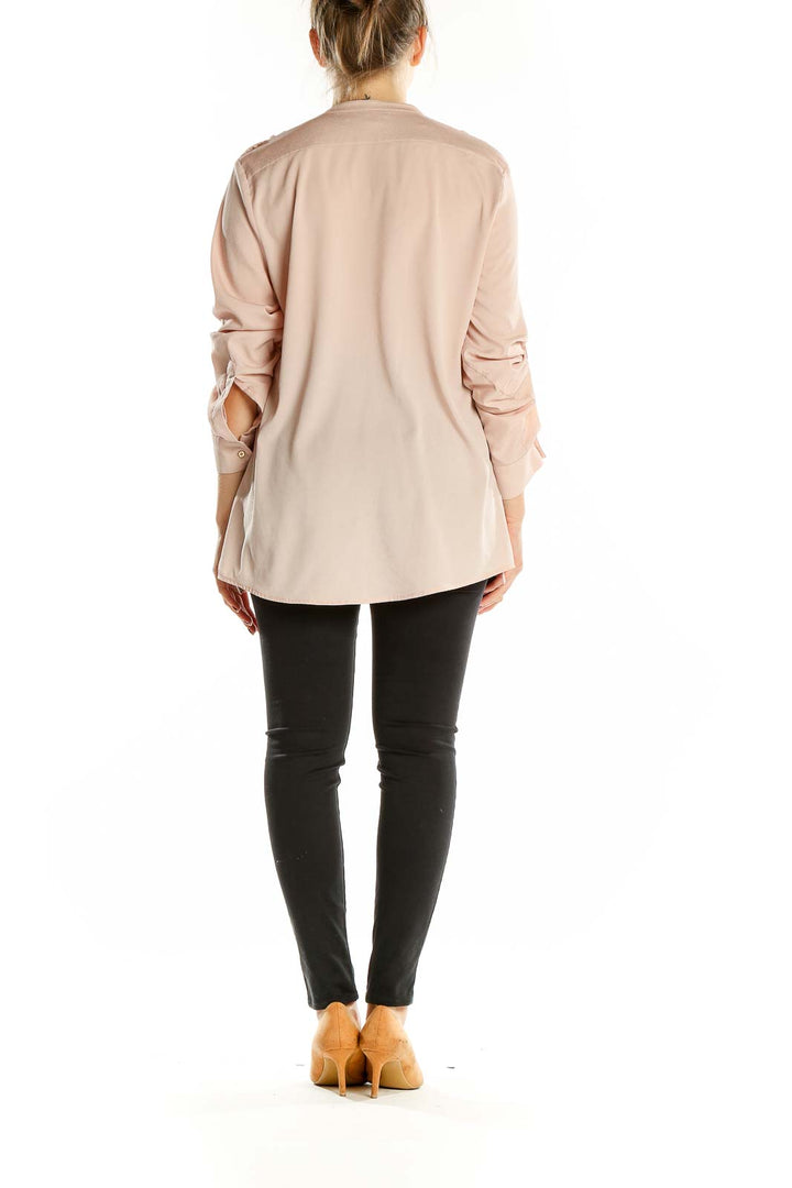 Pink Split Neck Shirt