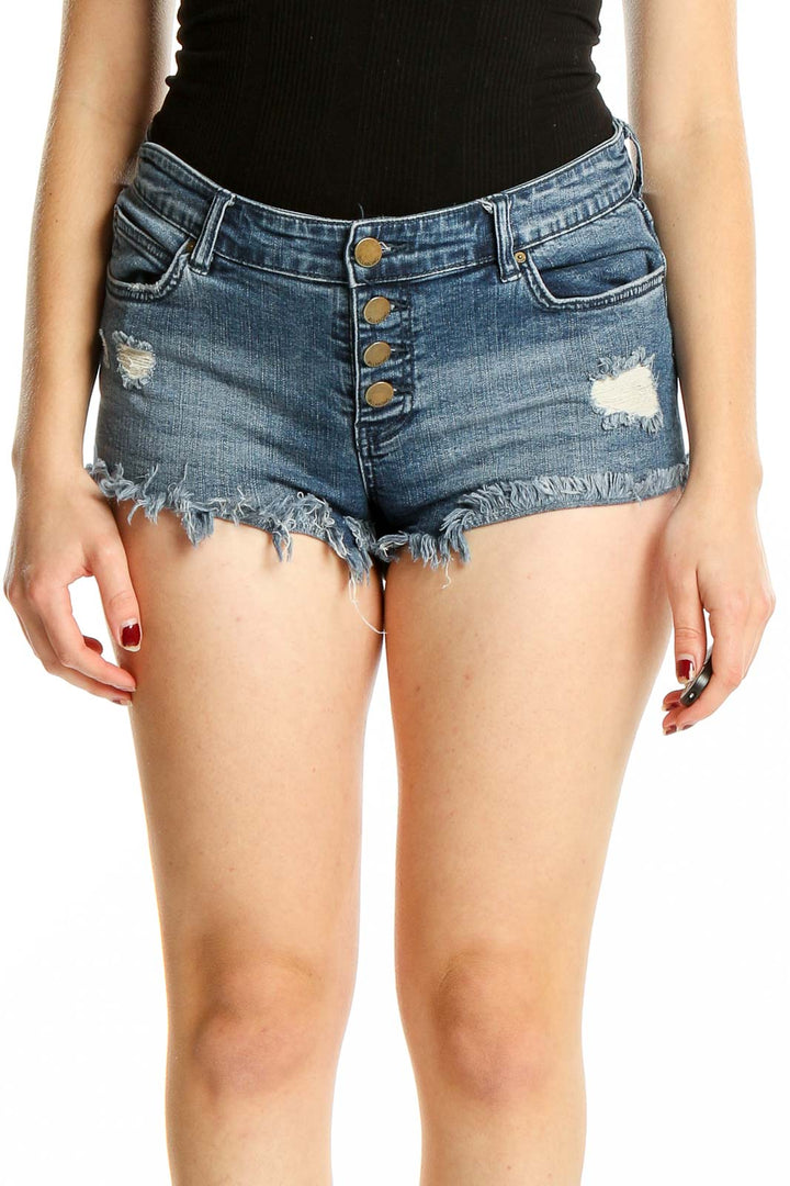 Blue Denim Mini Shorts