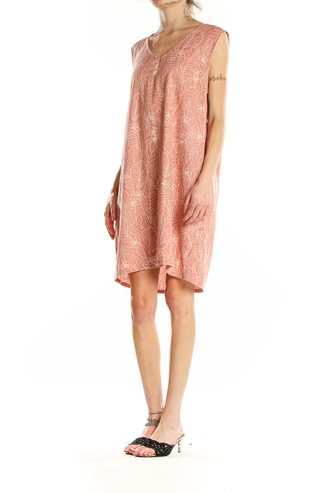 Pink Linen Blend Dress