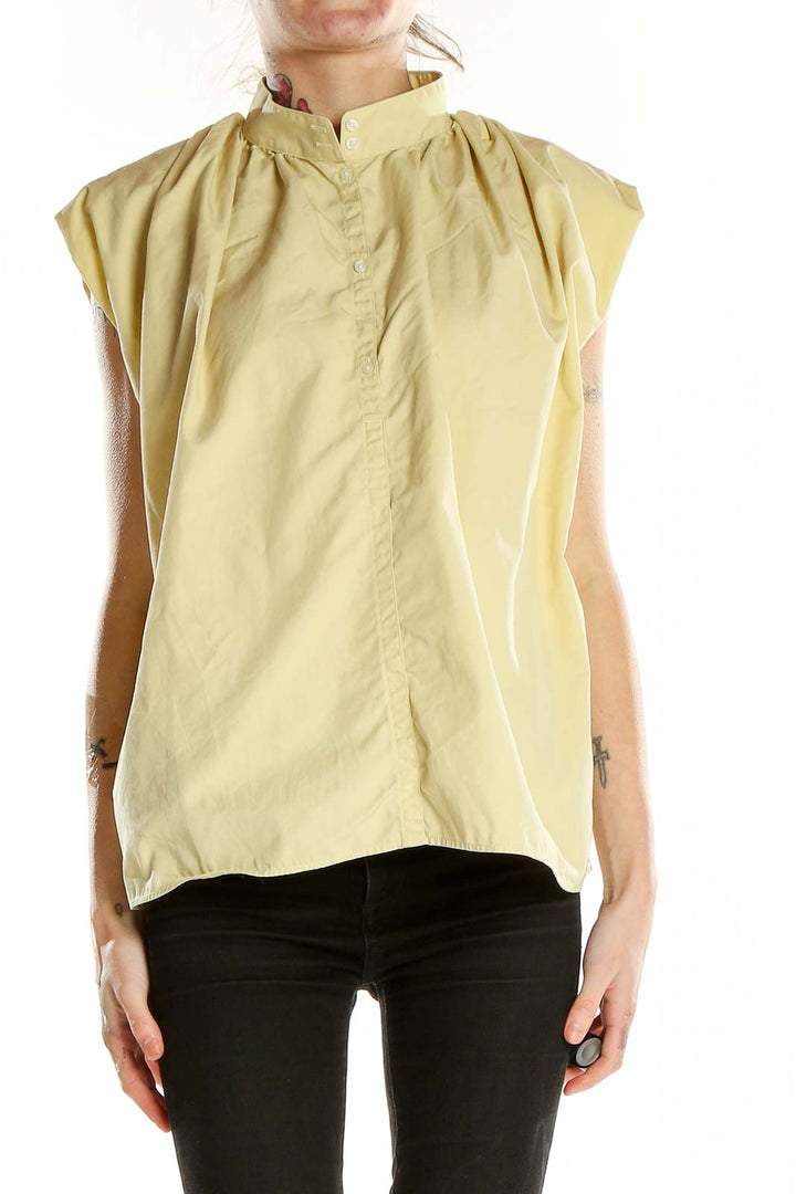 Yellow Mock Neck Top