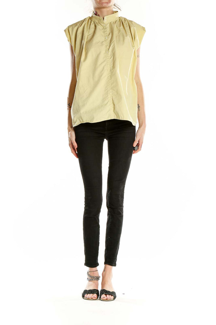 Yellow Mock Neck Top