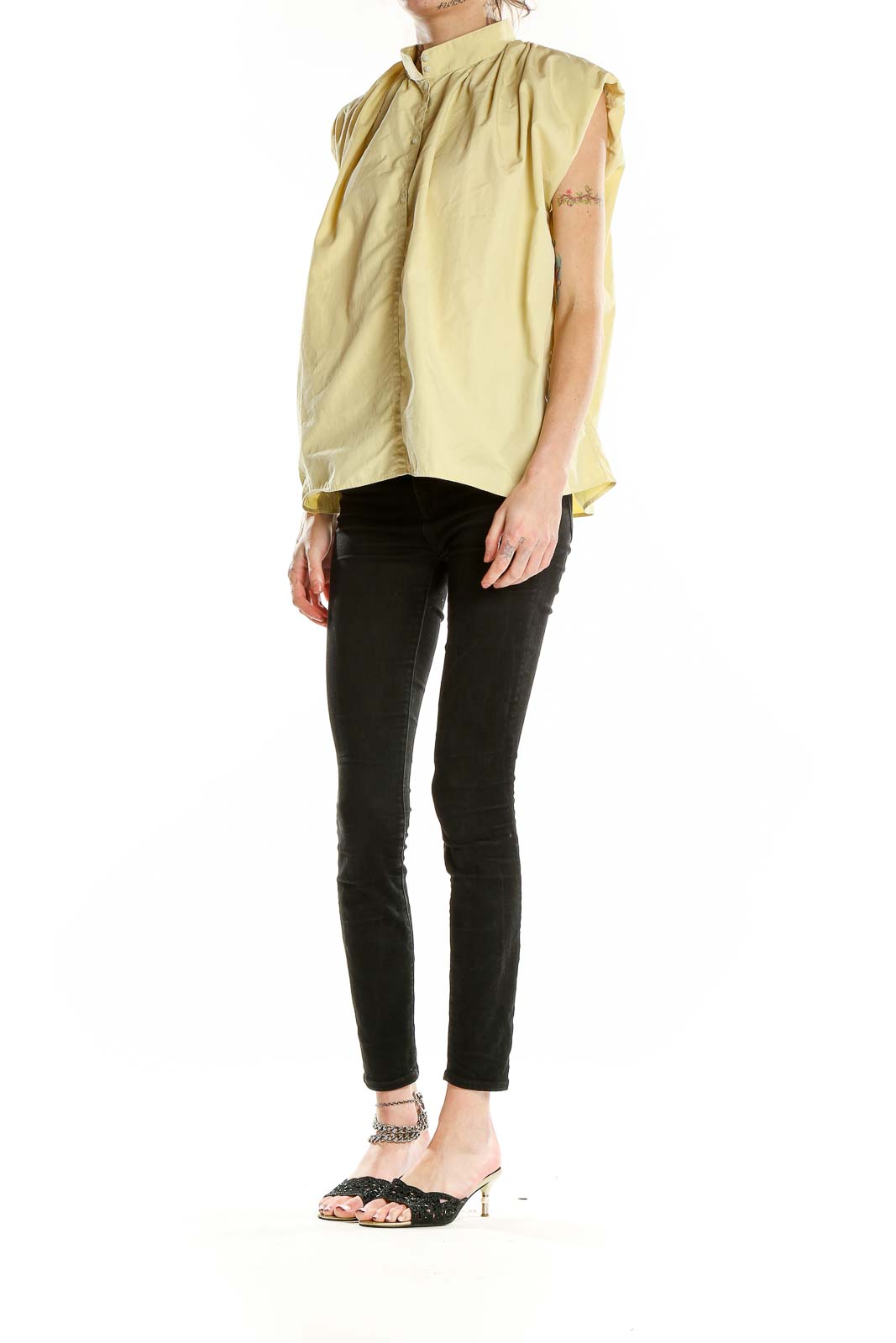 Yellow Mock Neck Top