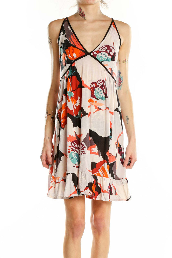 Multicolor Retro Printed Day Dress