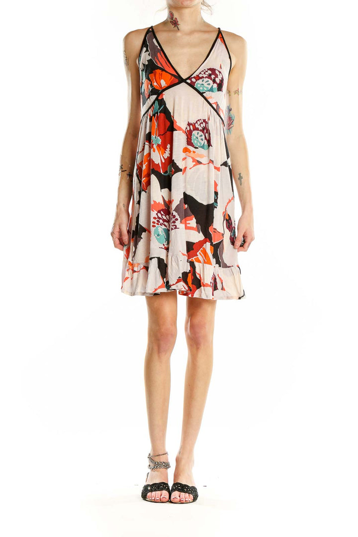 Multicolor Retro Printed Day Dress