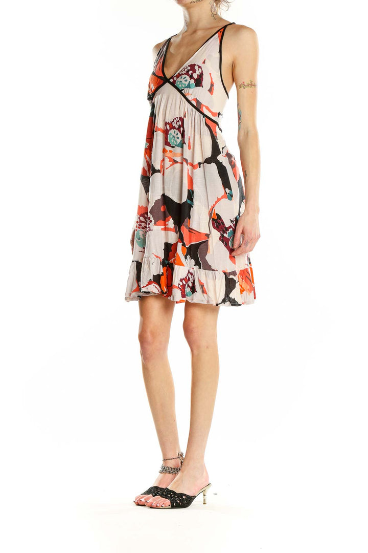 Multicolor Retro Printed Day Dress