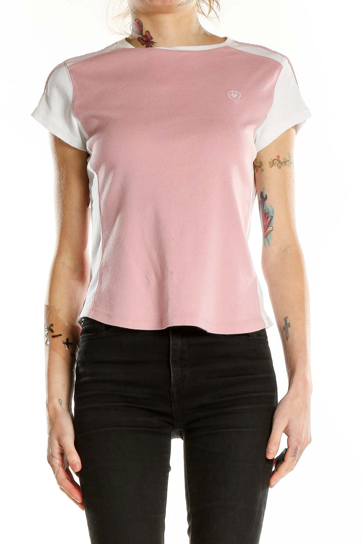 Pink White Shorts Sleeve T-Shirt