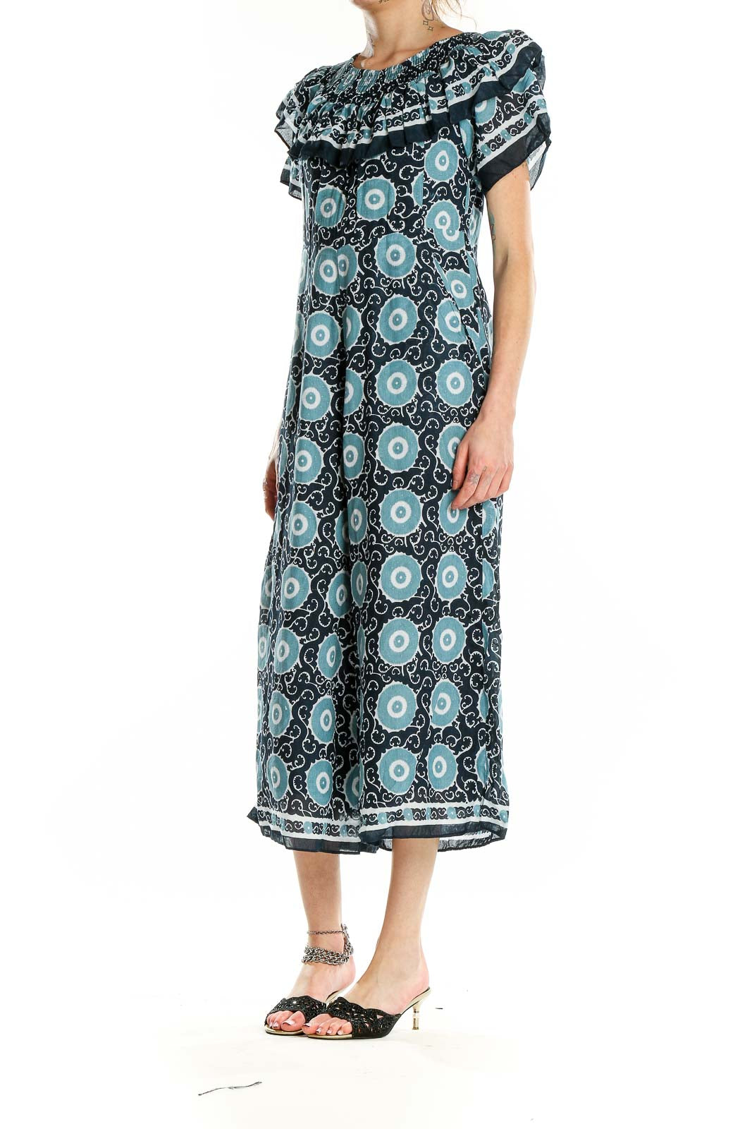 Blue Black Bohemian Printed Jumpsuit