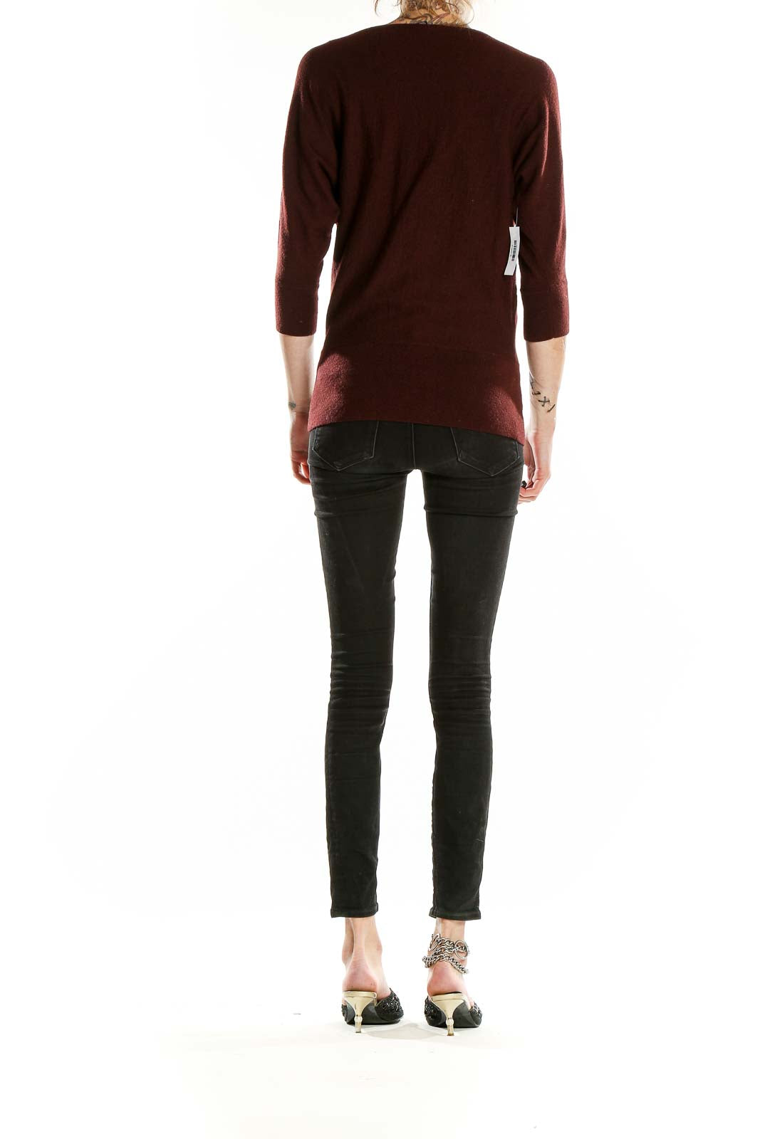 Burgundy Merino Wool Boatneck Sweatshirt