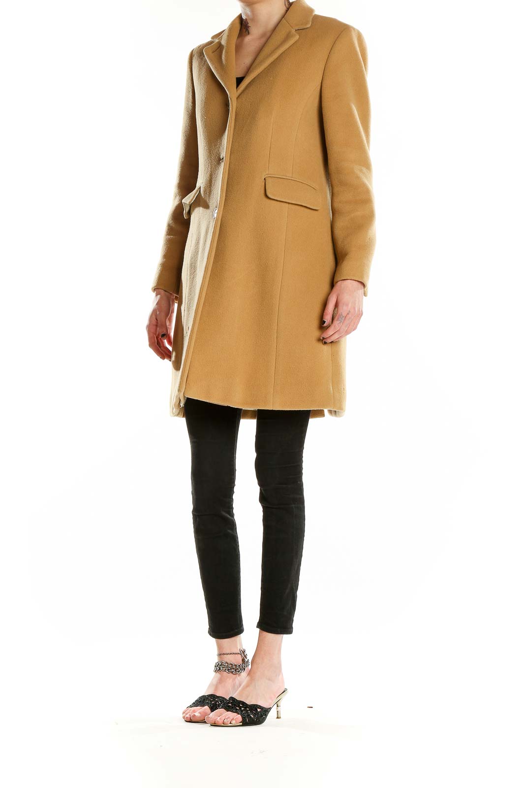 Tan Single Breasted Coat