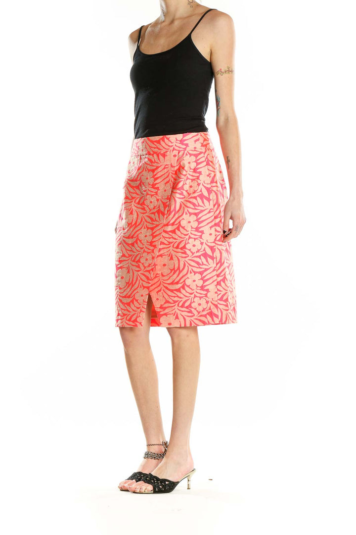 Pink Printed Pencil Skirt