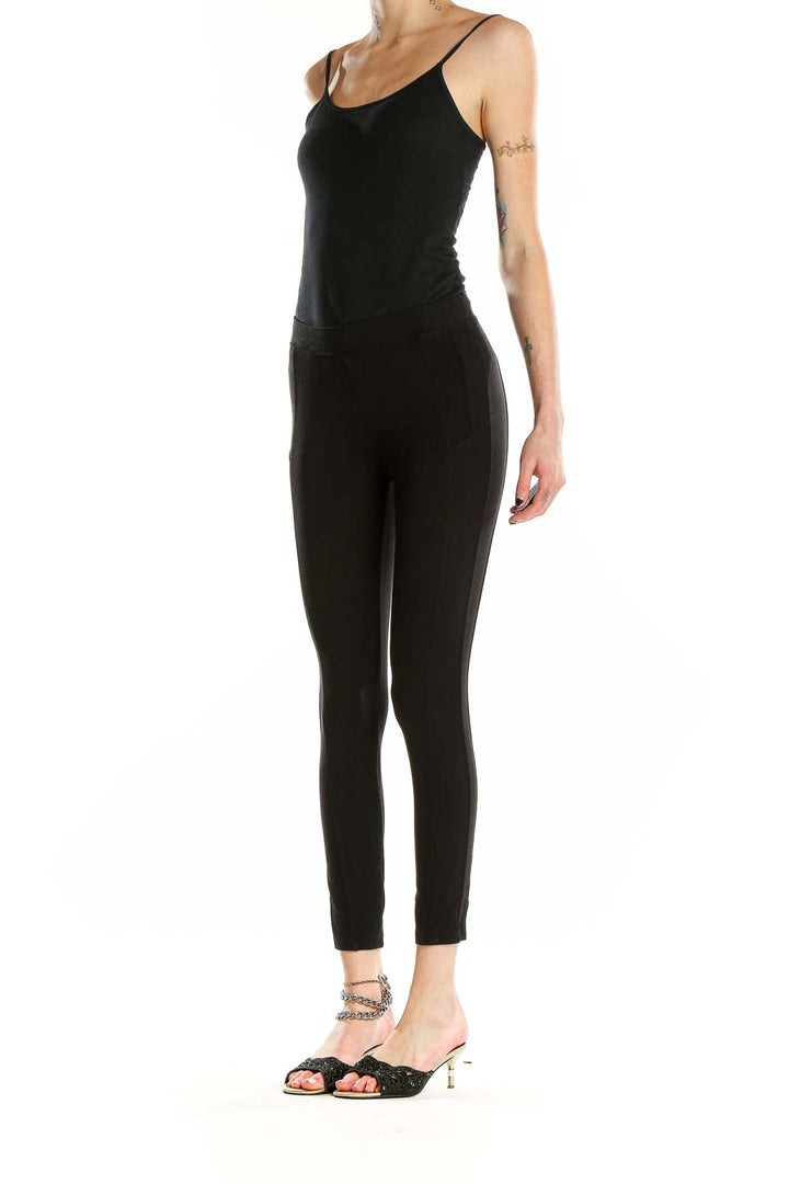 Front view of black Calvin Klein Performance high-waisted leggings