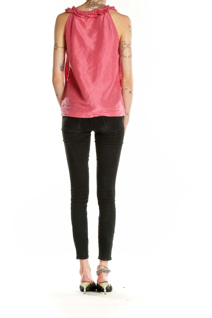 Back view of J.Crew pink silk sleeveless top