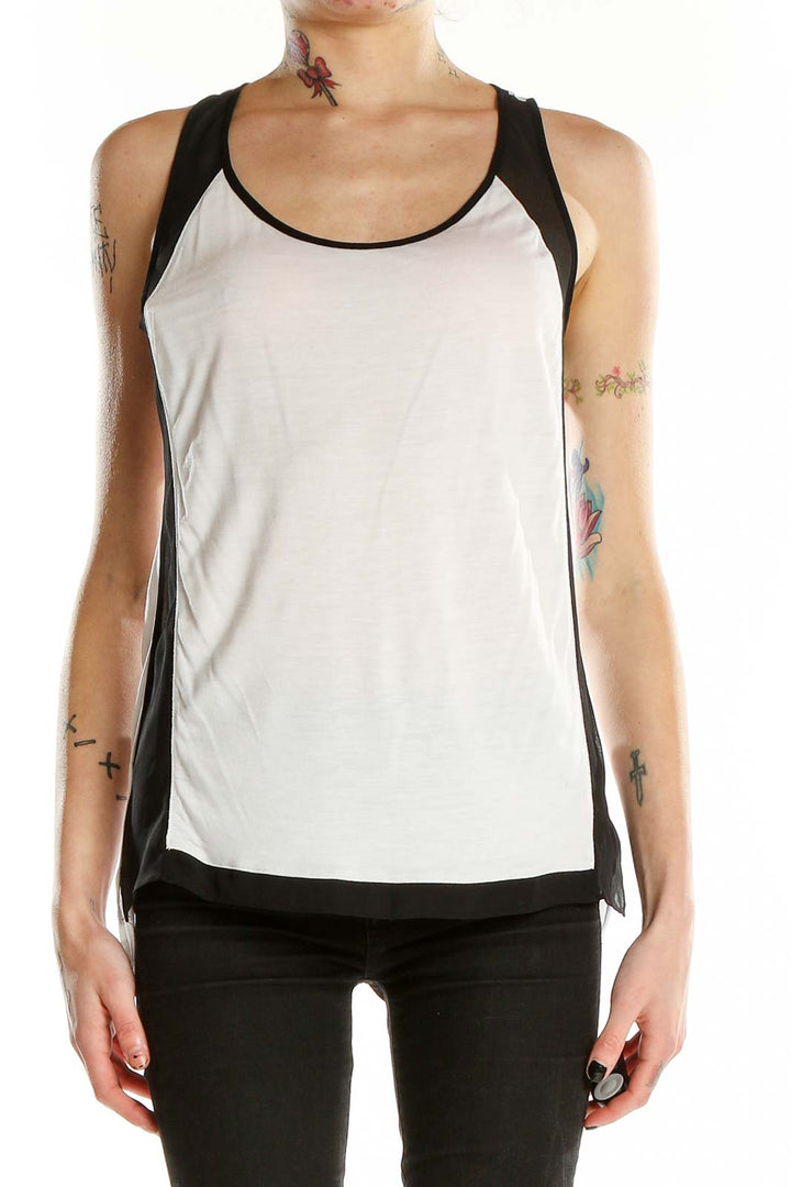 White Colorblock Tank Top