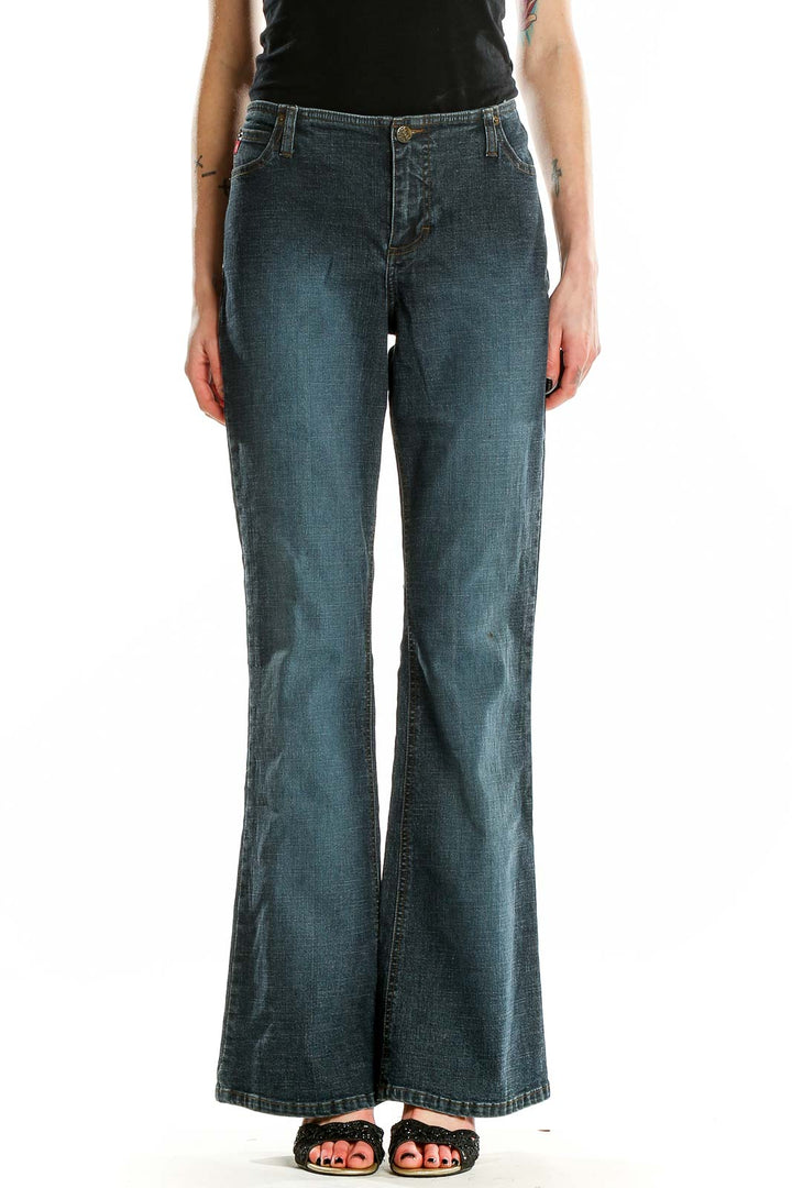 Blue Dark Rinse Bootcut Retro Jeans