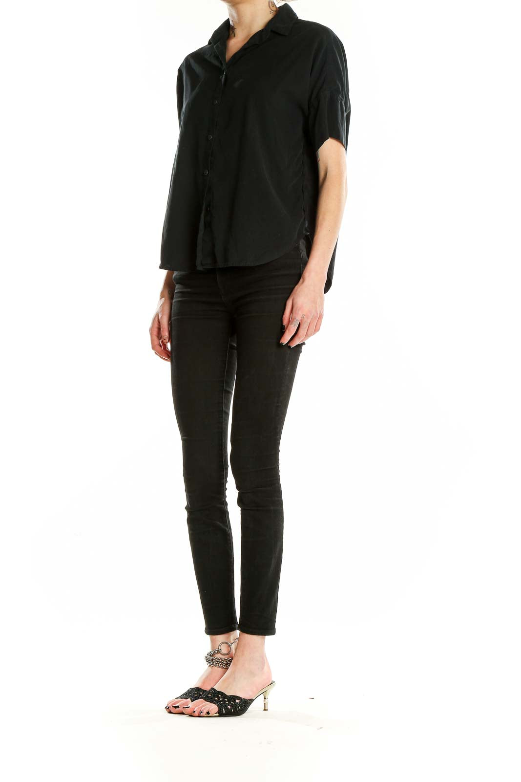 Black All Day Wear Casual Shirt