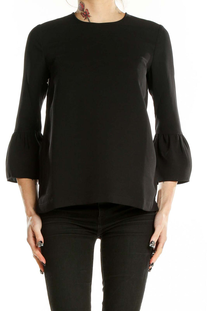 Black Bell Cuff Blouse