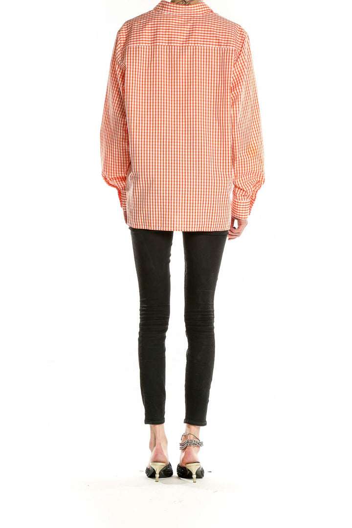 Orange White Gingham Shirt