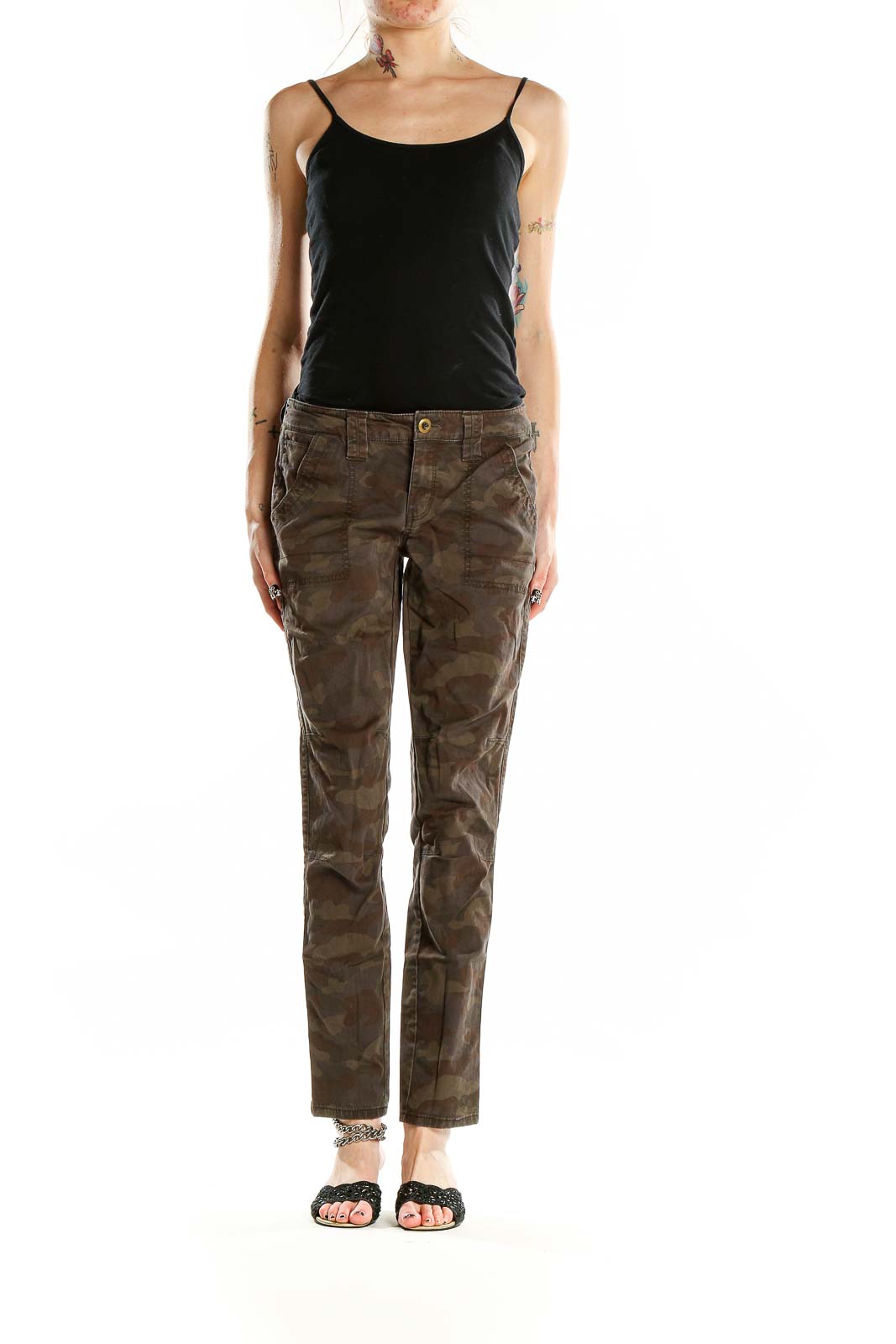 Brown Camouflage Skinny Pants