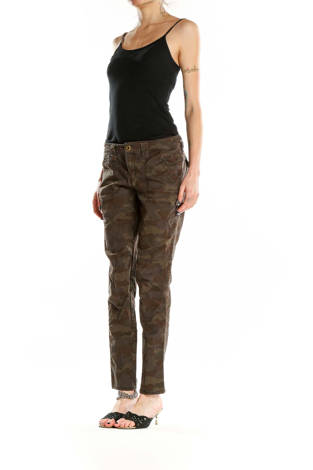 Brown Camouflage Skinny Pants