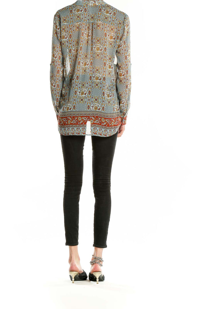 Back view of KUT from the Kloth blue floral paisley print tunic top