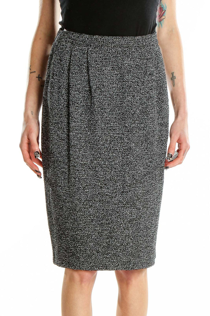 Gray Mottled Pencil Skirt