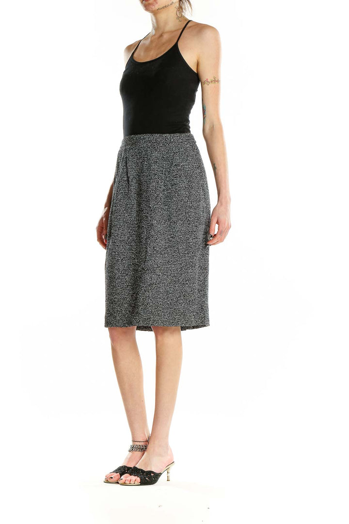 Gray Mottled Pencil Skirt