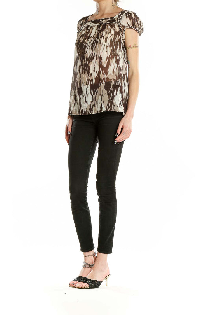 Brown Printed Top