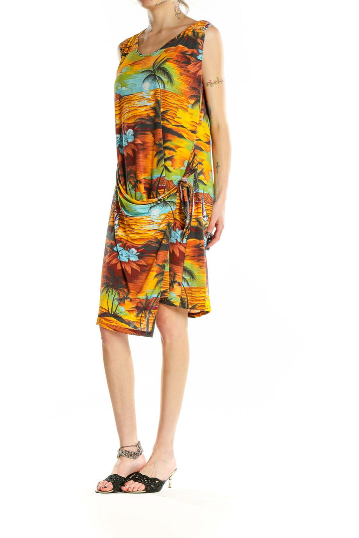 Multicolor Retro Tropical Dress