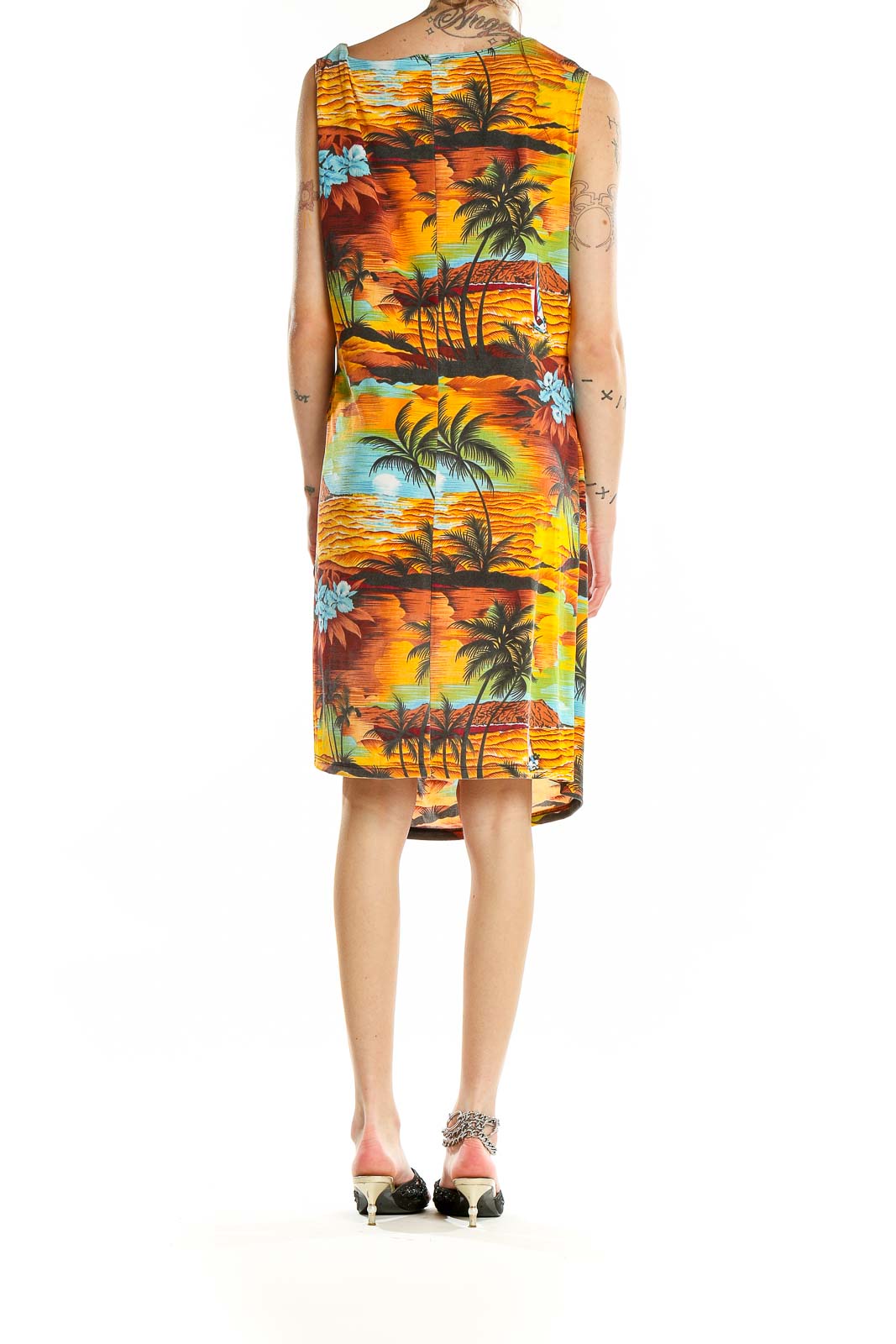 Multicolor Retro Tropical Dress