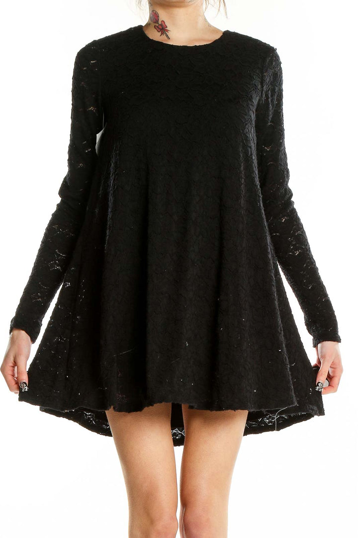 Black Lace Long Sleeve Dress