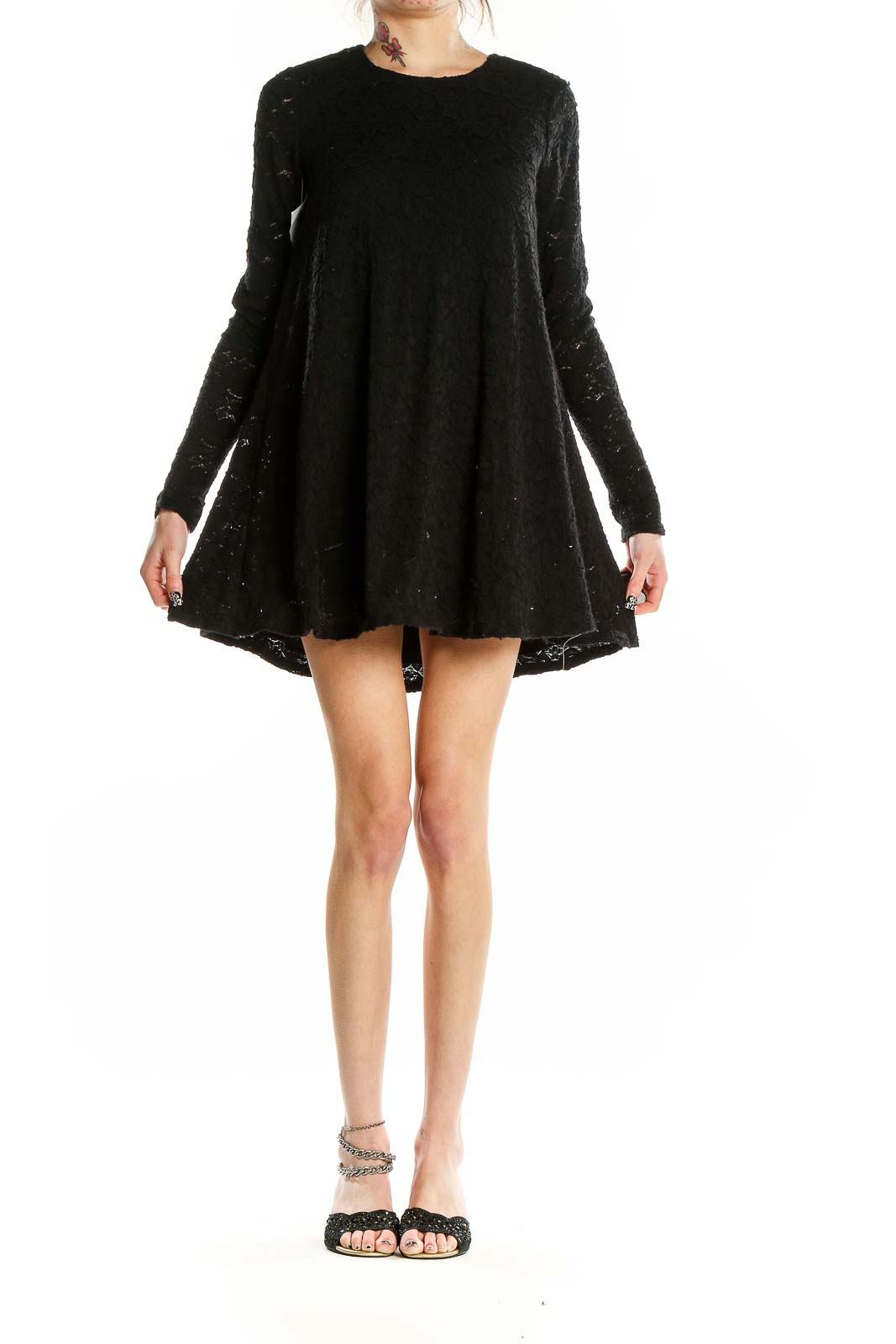 Black Lace Long Sleeve Dress