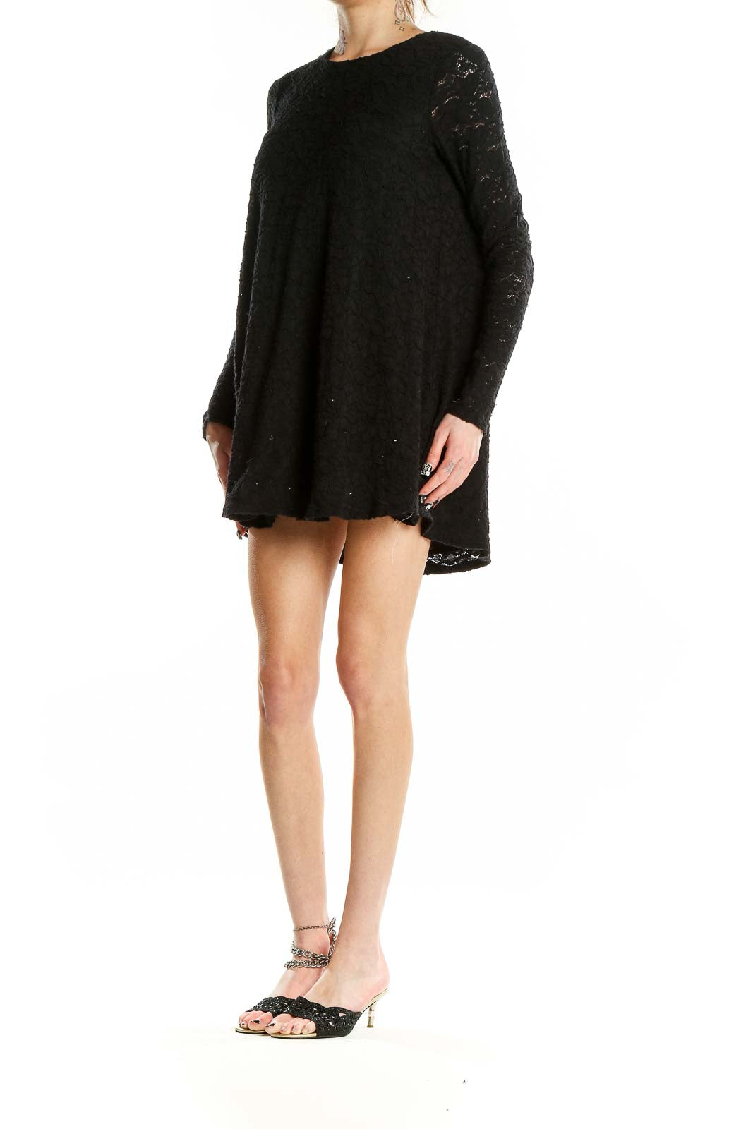 Black Lace Long Sleeve Dress