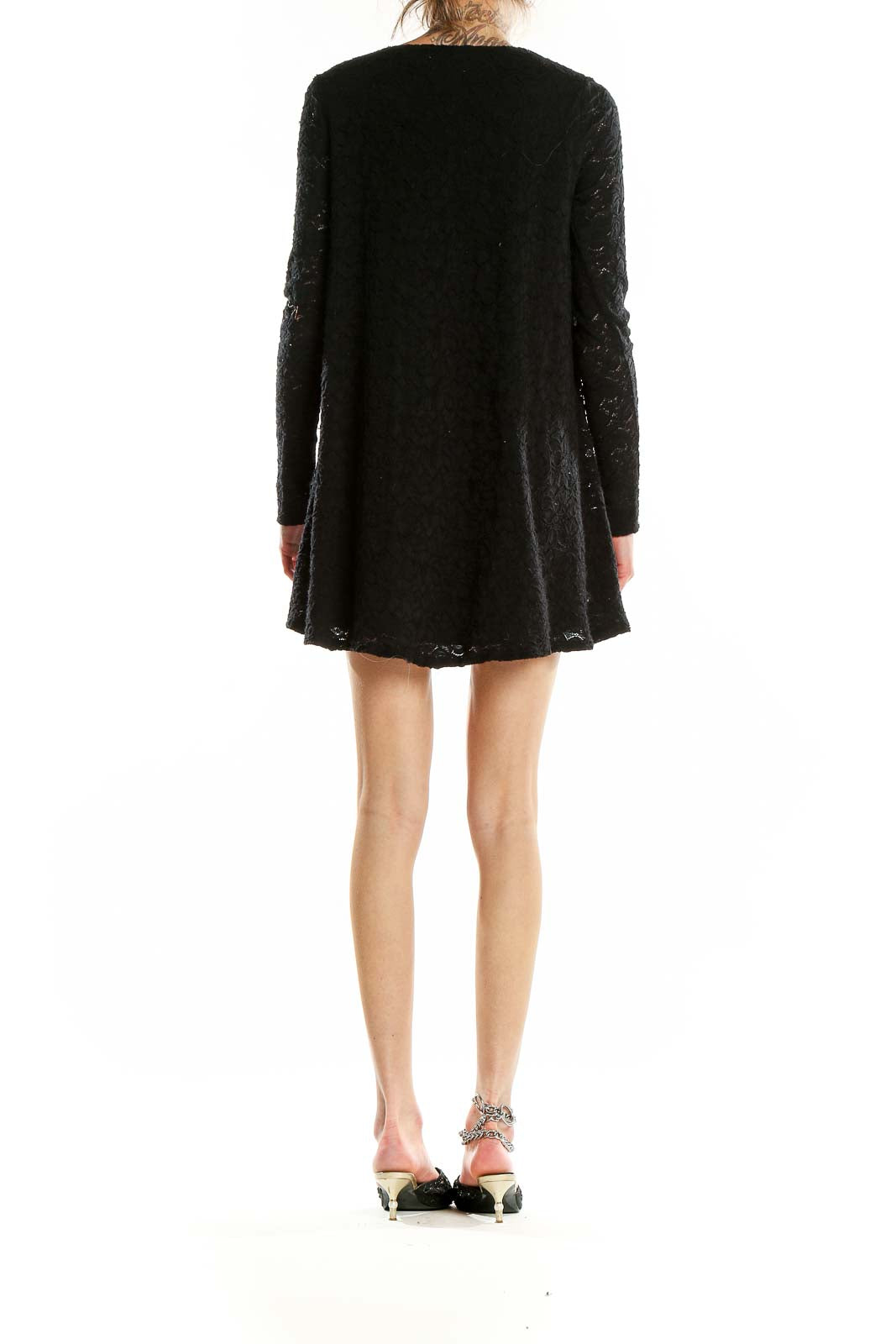 Black Lace Long Sleeve Dress