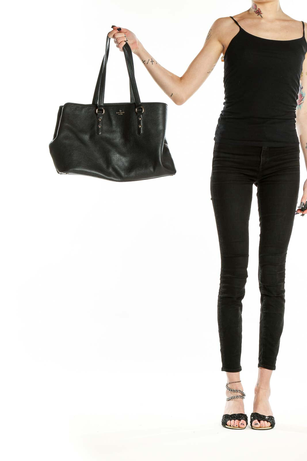 Black Leather Tote Bag