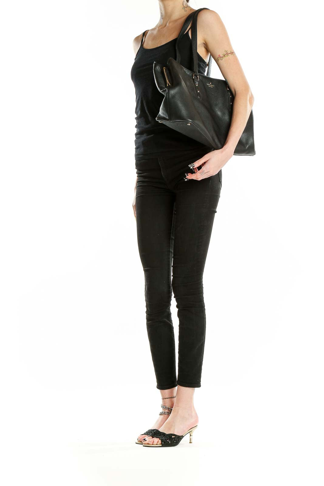 Black Leather Tote Bag