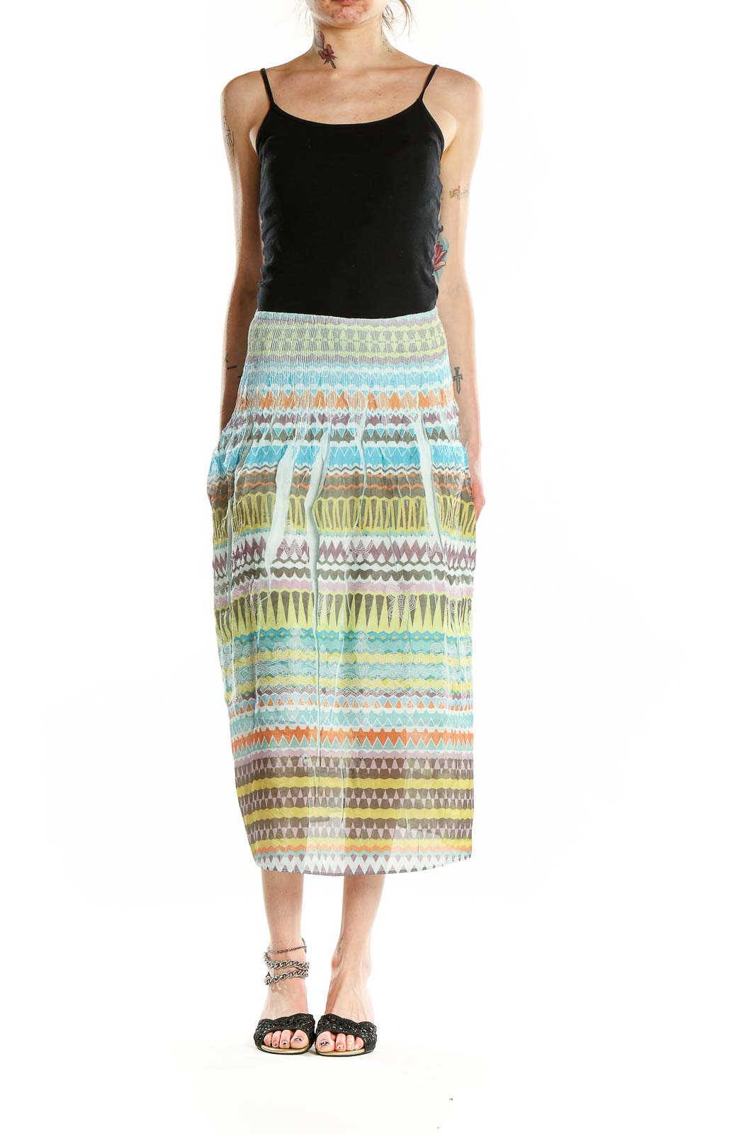 Multicolor Aztec Print One-Size-Fits-All Skirt